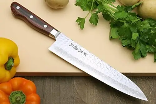 

16 Layer Hammered Damascus Gyuto Japanese Chefs Knife (7'' (180mm))