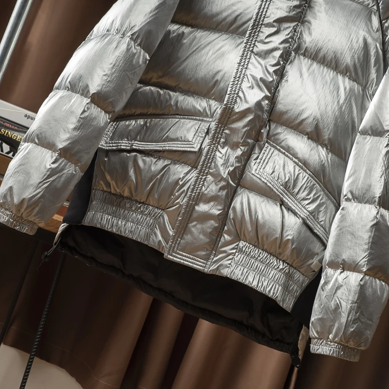 2022 Winter Trend Men Duck Down Coat & Jacket Shiny Silver Parkas for Male Outerwear Waterproof Windbreaker Clothing XXXL 3XL