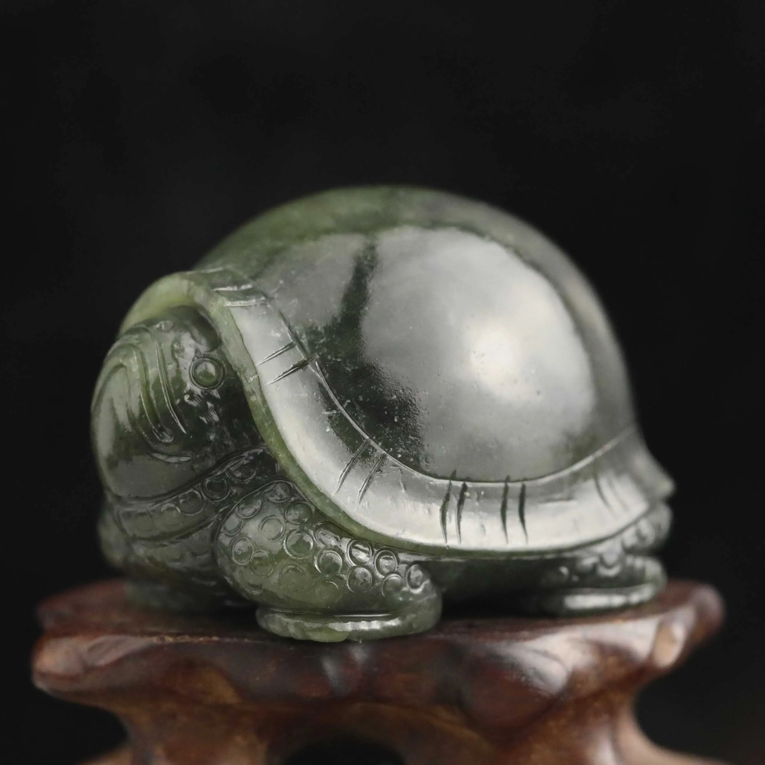 

China natural hetian jade hand-carved statue dragon tortoise pendant d5