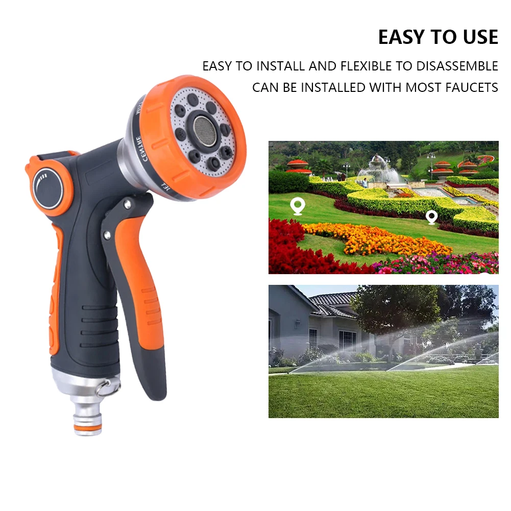 

5pcs Heavy Duty Metal High Pressure Water Gun Strong Impact Force Washer Sprayer Water Volume Adjustment for Watering Plant Lawn