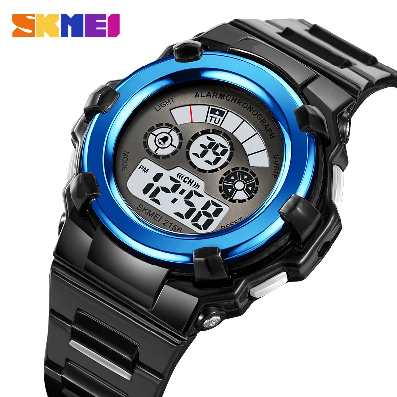 

SKMEI Colorful Back Light Display Digital Countdown Sport Kids Watch Waterproof Children Wristwatches Alarm Clock For Boys Girls