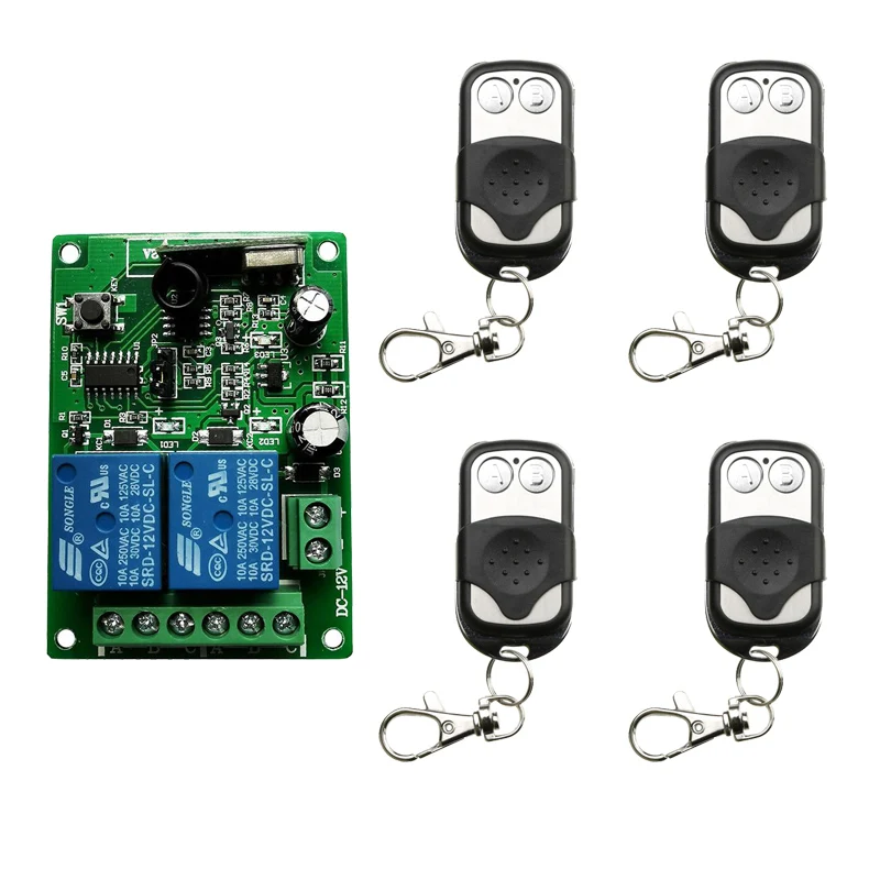 

DC12V 24V 2 CH Channel 2CH Mini Wireless RF Remote Control Light Switch 10A Relay Output Radio Receiver Module +Transmitter