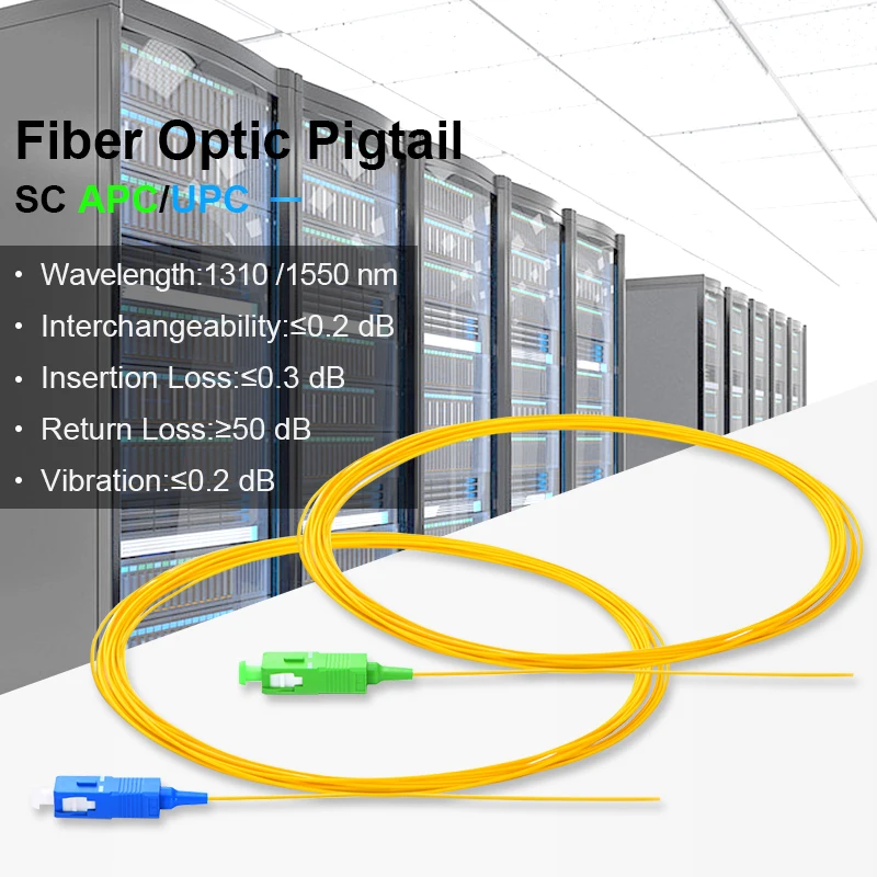 

SC APC/UPC Fiber Optic Pigtail Simplex 0.9mm Single Mode Single fiber pigtail 1.5M 9/125 Fiber Pigtail 20/50/100/200PCS/Lot FTTH