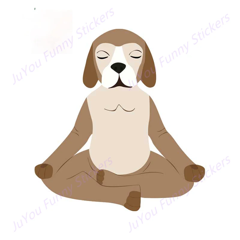 

JuYou Funny Stickers Exterior Accessories Meditation Dog Car Stickers Vinyl Car Wrap Cartoon Decals Camper Vehicle Decoration