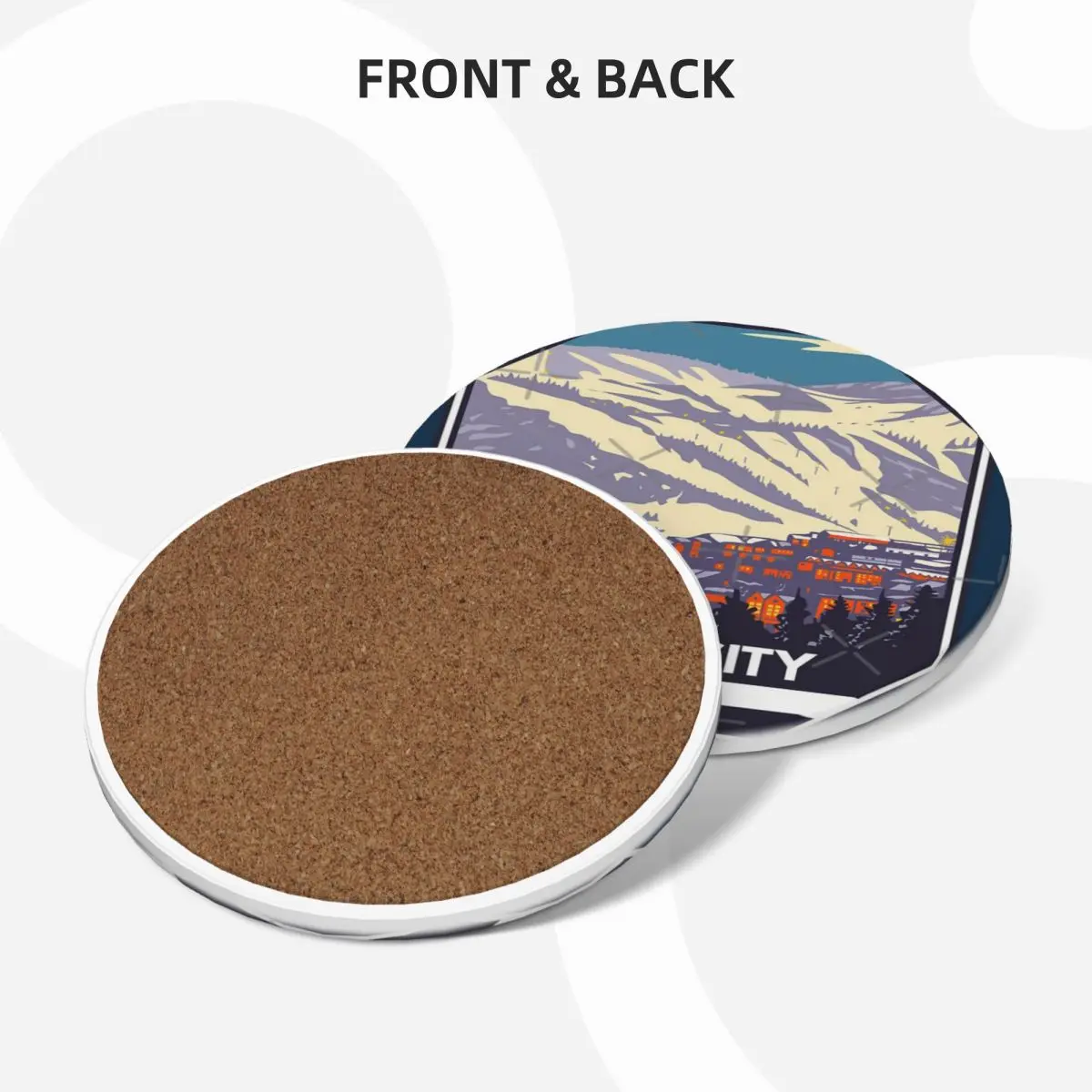 Park City Юта Зимний курорт Керамические подставки для кухонного бара (4 шт. в