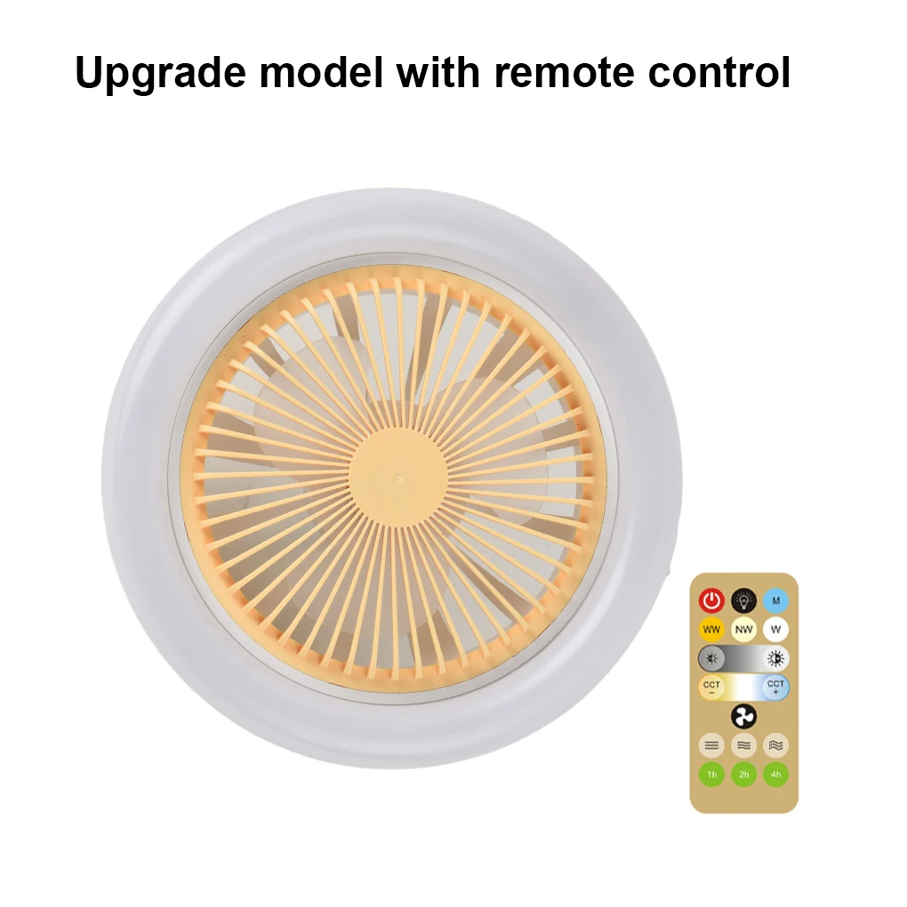 

2 In 1 30W Ceiling Fan with Lighting Lamp E27 3 Speeds Remote Control 360 Rotation Invisible Light for Living Room Home Decor