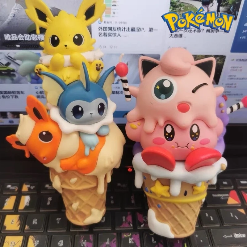 

14cm Pokemon Figures Ice Cream Eevee Jigglypuff Figuires Anime Figure Pvc Gk Action Figurine Collectible Model Doll Toys Gift