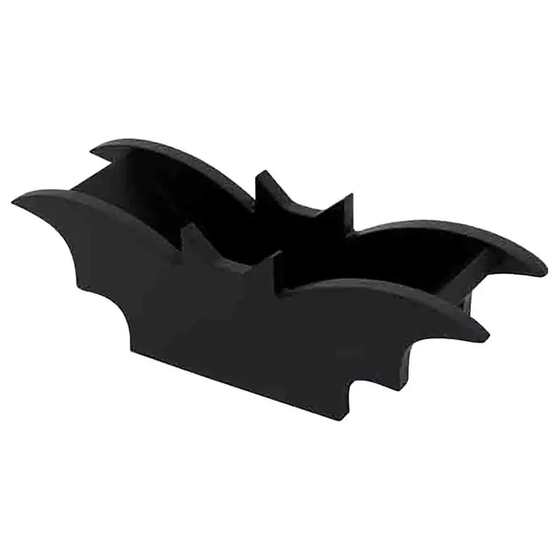 

Gothic Makeup Brush Holder Halloween Bat Storage Holder Wooden Organizer Compact Makeup Brush Organizer Multipurpose Gothic