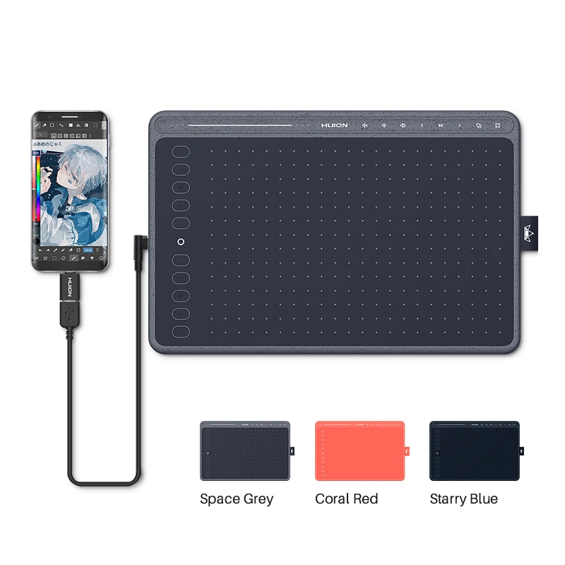 

2022. NEW ER HUION HS611 Drawing Graphic Tablet For PC Android Digital Painting Tablets With 8192 Levels Pen Stylus USB Type-C