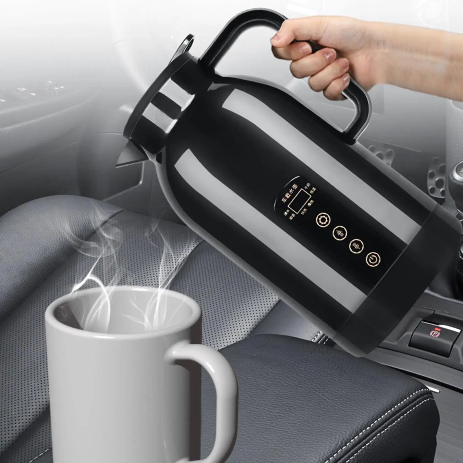 

Electric Car Kettle Boiler 1300ml Water Boiler for Camping Travel Water