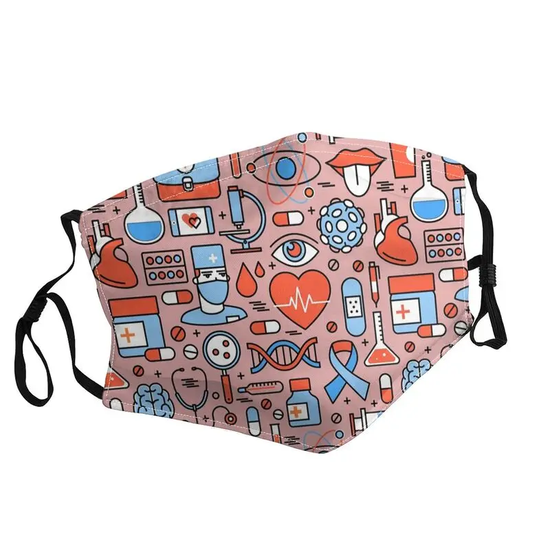 

Nurse Surface Print Adjustable Face Mask Unisex Adult Nursing Supplies Anti Haze Dustproof Protection Cover Respirator Muffle