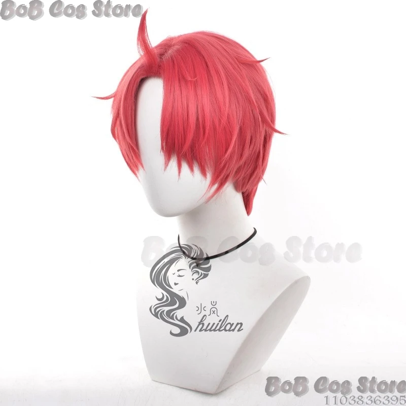 Jiji Аниме DAN DA Jin Enjoji Косплей Красно-коричневый парик Опора Синие серьги Хэллоуин