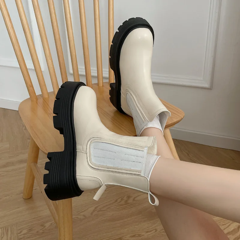 2023 Autumn Winter Women Boots Genuine Leather Back Zipper Casual Shoes Woman Thick Heels Square Leisure Ankle Boots