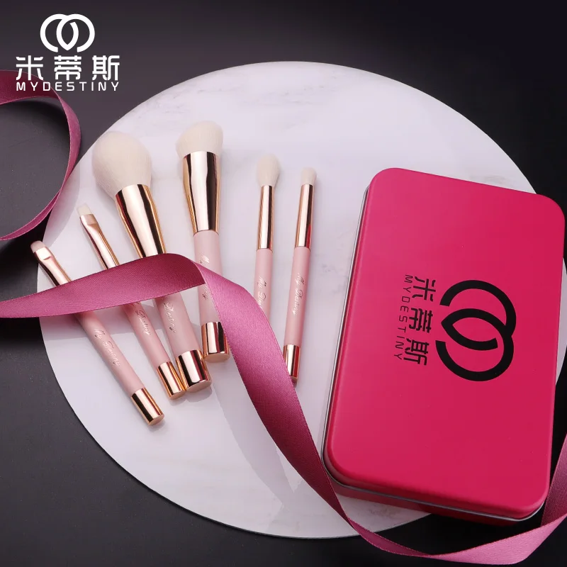 

MyDestiny make up brushes-Small magnet series cosmetic brush-6pcs synthetic hair portable beginner makeup brushes