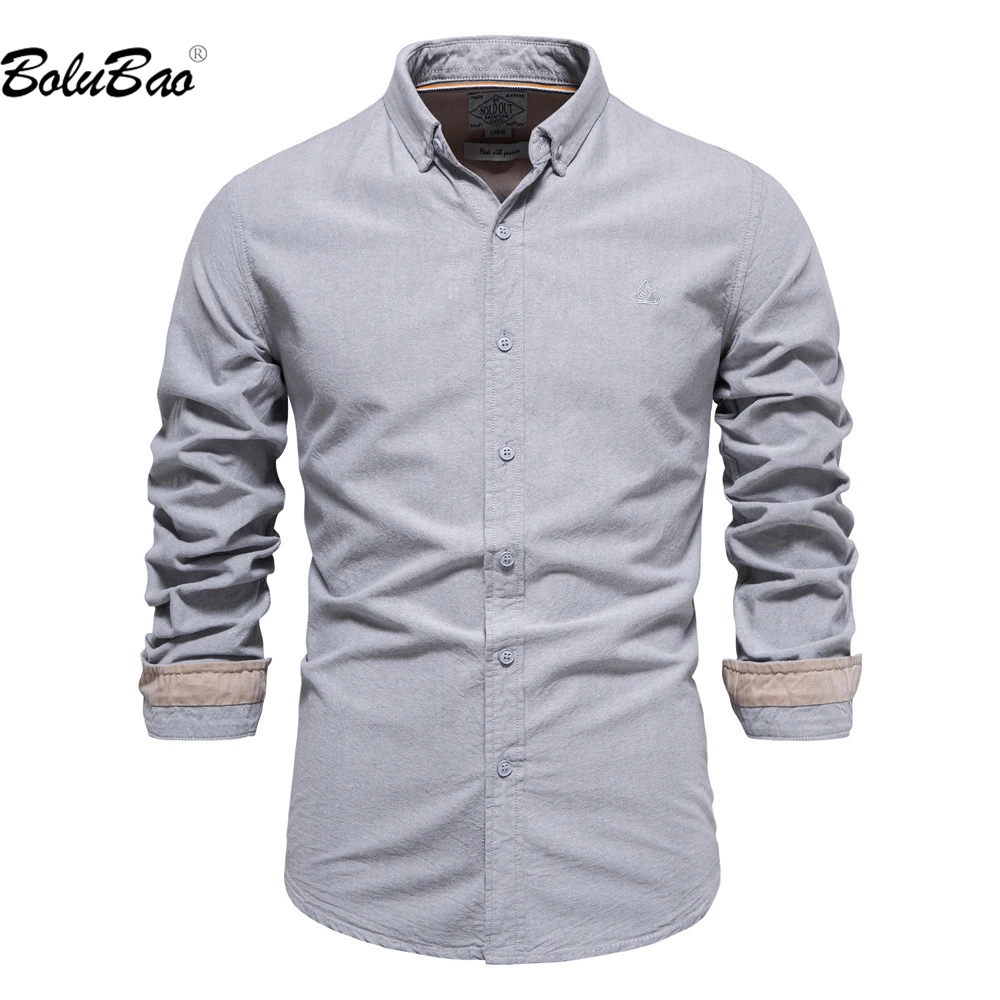 

BOLUBAO 2023 Casual Shirt Men's Summer New Sweat-Absorbing Solid Color Top High-Quality Design Trend Hot Selling Shirt Men