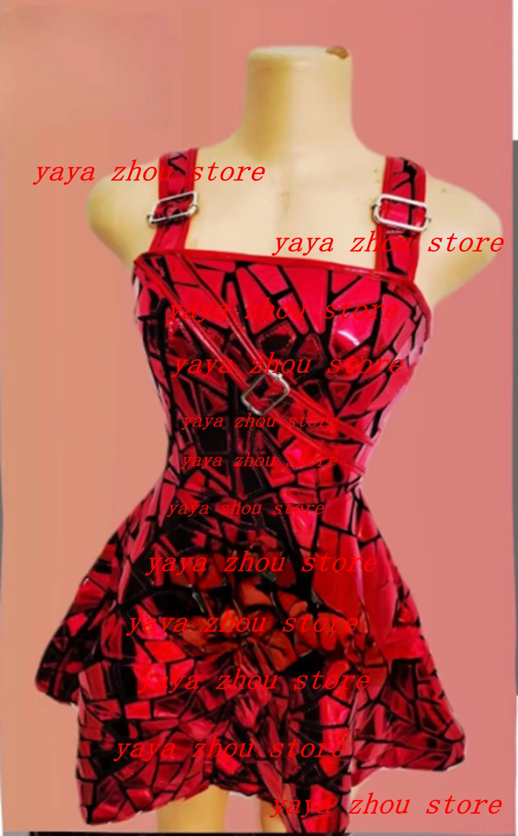 Женская одежда с красными блестками лазерное зеркало короткое платье на