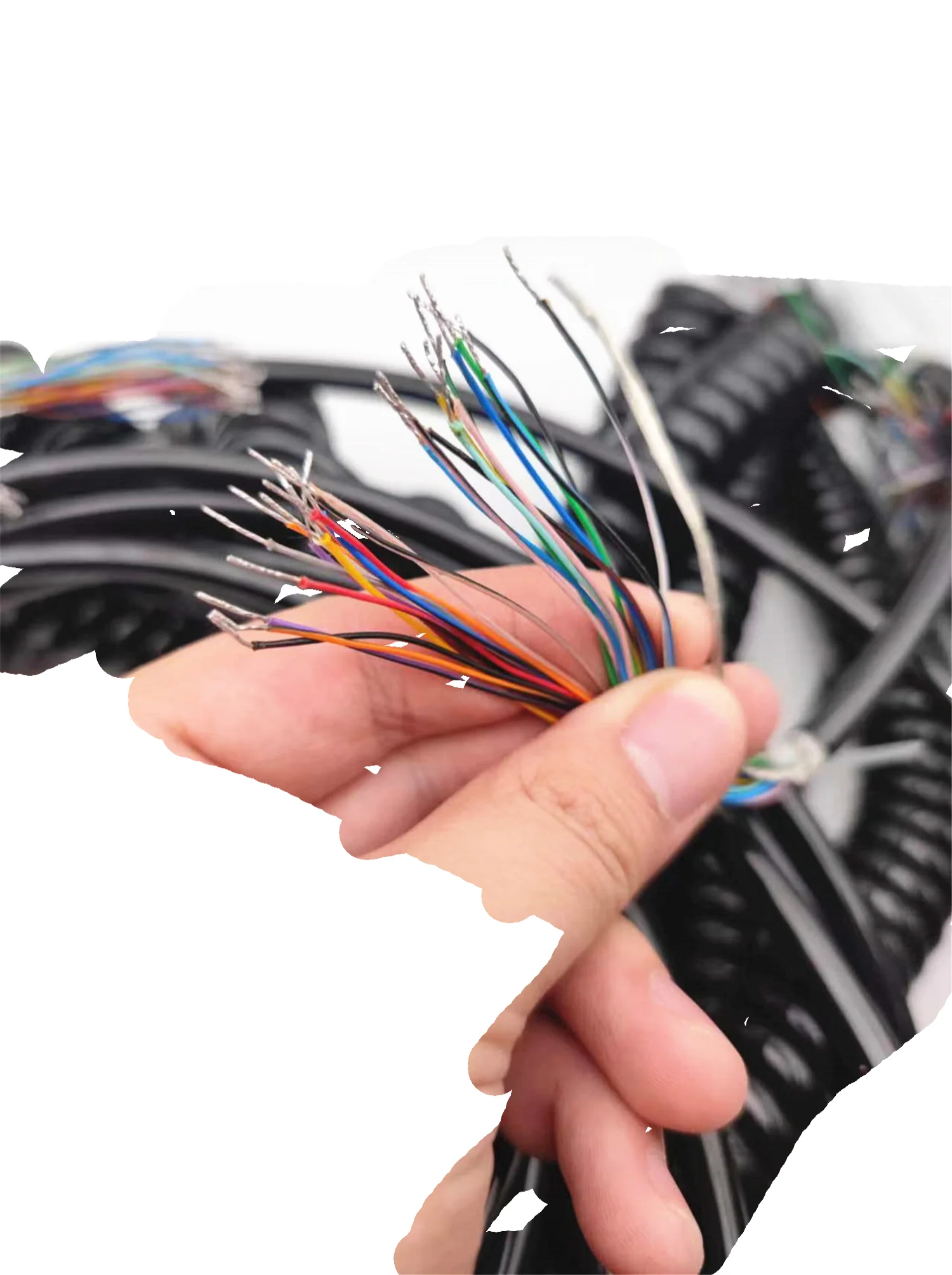 Электронный ручной провод, 19 ядер, 21 сердечник, пружинный провод, спиральный провод, сигнальный провод, рабочая длина 7 - 8 м