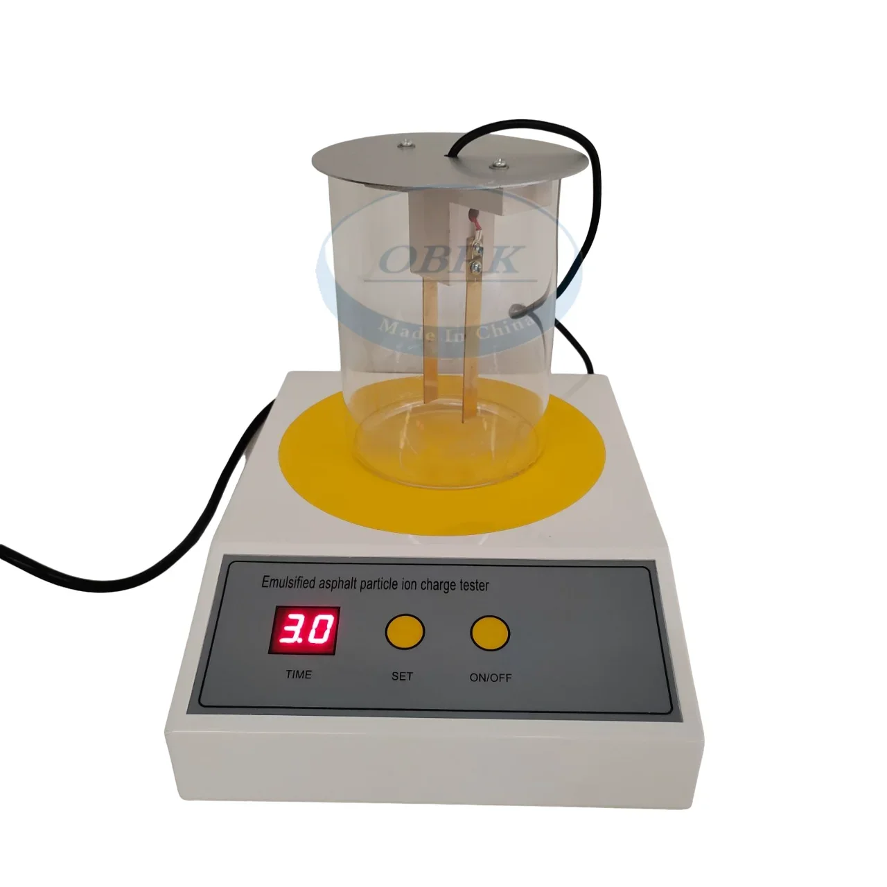 Лабораторный тестер ионной зарядки с эмульсированными частицами асфальта и