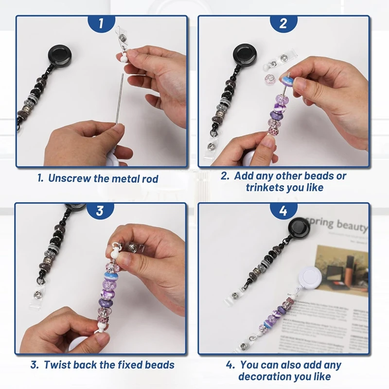 12 комплектов выдвижных катушек для значков с бисером зажимы держателем