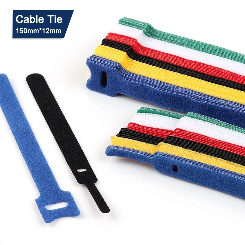 

50PCS Releasable Cable Ties Colored Plastics Reusable Cable ties Nylon Loop Wrap Zip Bundle Ties T-type Cable Tie Wire