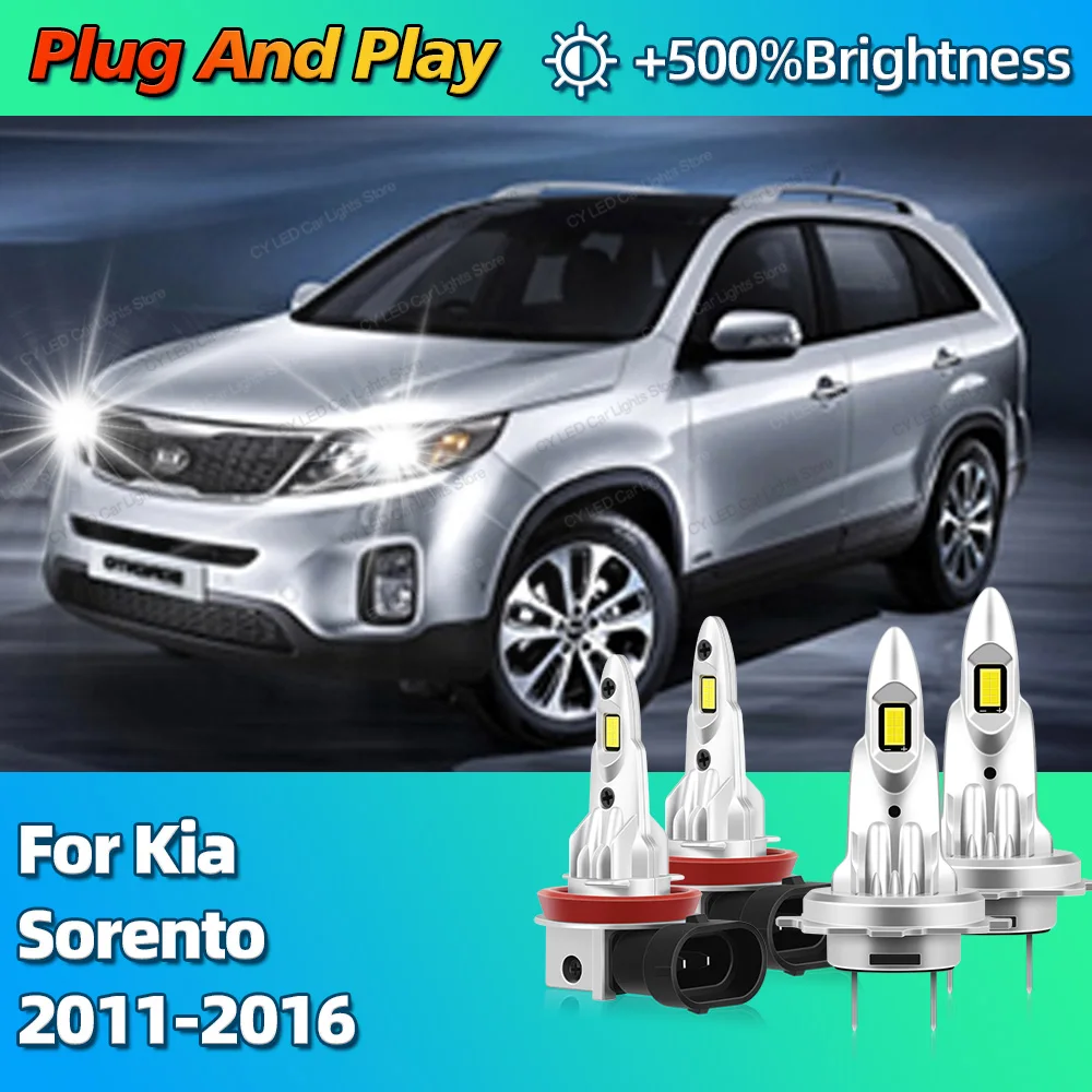 

2/4 шт. 6000K автомобильные фары светодиодные лампы CANBUS Lights H7 30000Lm фары для Kia Sorento 2011 2012 2013 2014 2015 2016