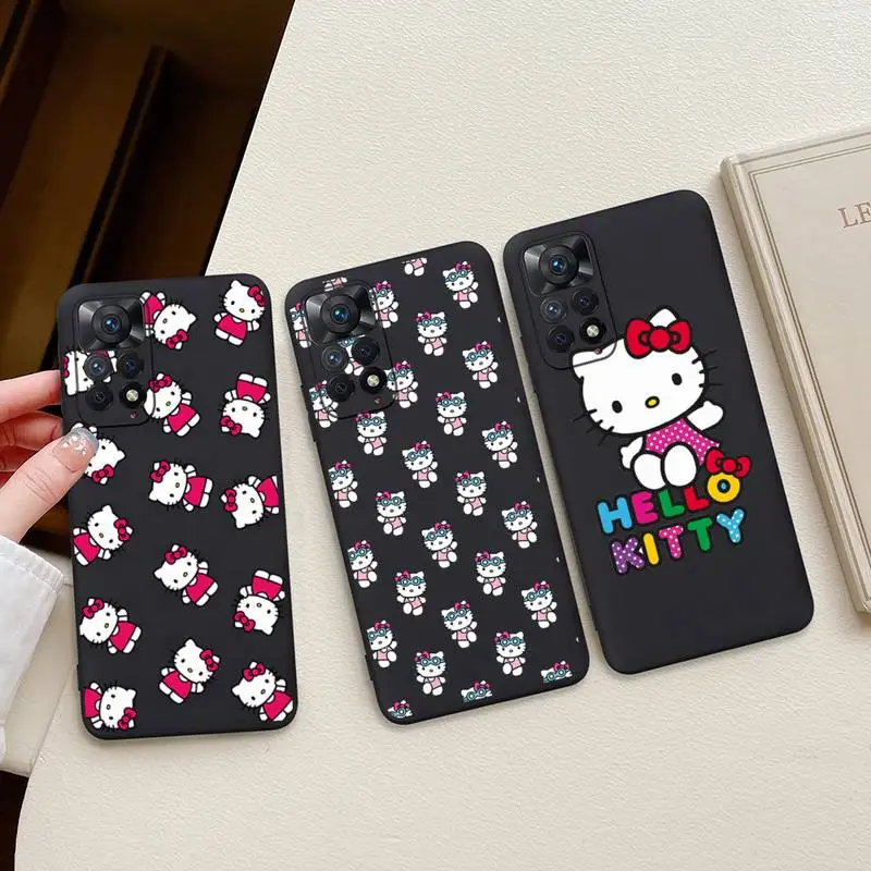 

Anime hello kitty Phone Case For Redmi Note 11E 11S 11 10 9 Pro 9A K20 K30 K40 Soft Silicone Cover