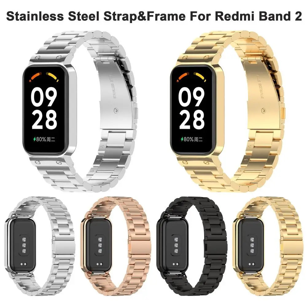 

Protector Watchband Protective Metal Case Bracelet Stainless Steel Strap For Redmi Band 2