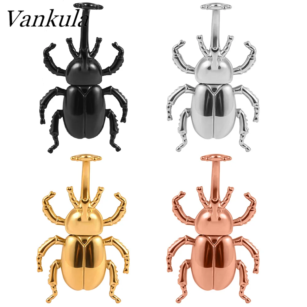 

Vankula 2PCS Black Beetle-pendant Stainless Steel Ear Weights Plugs Ear Gauges Tunnels Piercing Expander Stretchers Body Jewelry