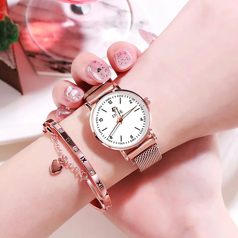 

Fashion Round Quartz Luxury Dial Casual Wrist Watches Stainless Strap Fashionable Clock for Waterproof Wristwatch for Women