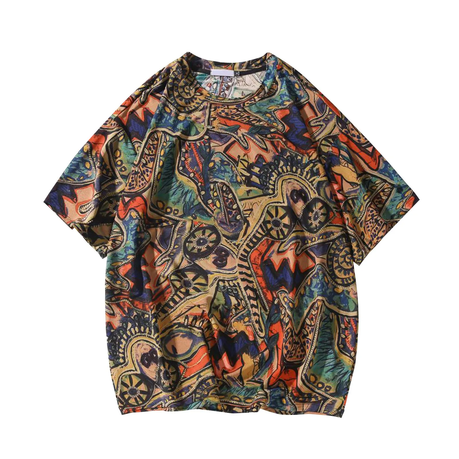 

Футболка мужская оверсайз с 3D-принтом, шикарная Повседневная дышащая уличная одежда в полоску, топ с круглым вырезом в стиле Харадзюку, на лето