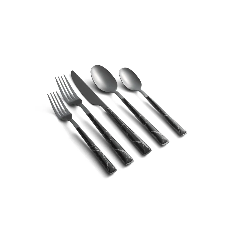 

Eivin Black Marble with Black Mirror 18/0 20-Piece Flatware Set, Service for 4