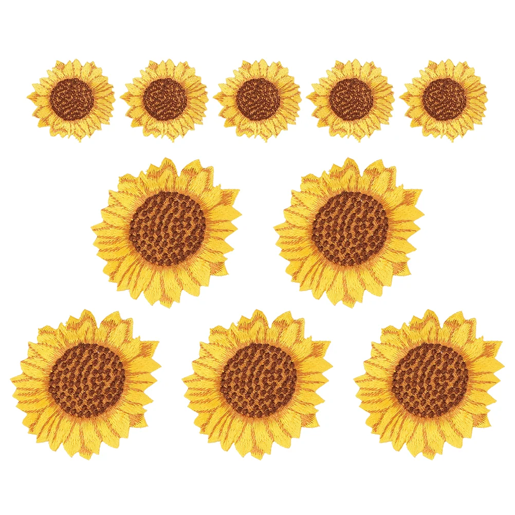 

Patches Sunflower Iron Patch Applique Sewing Flower Embroidered Sew Yellow Appliques Clothes Decorative Clothing Variety