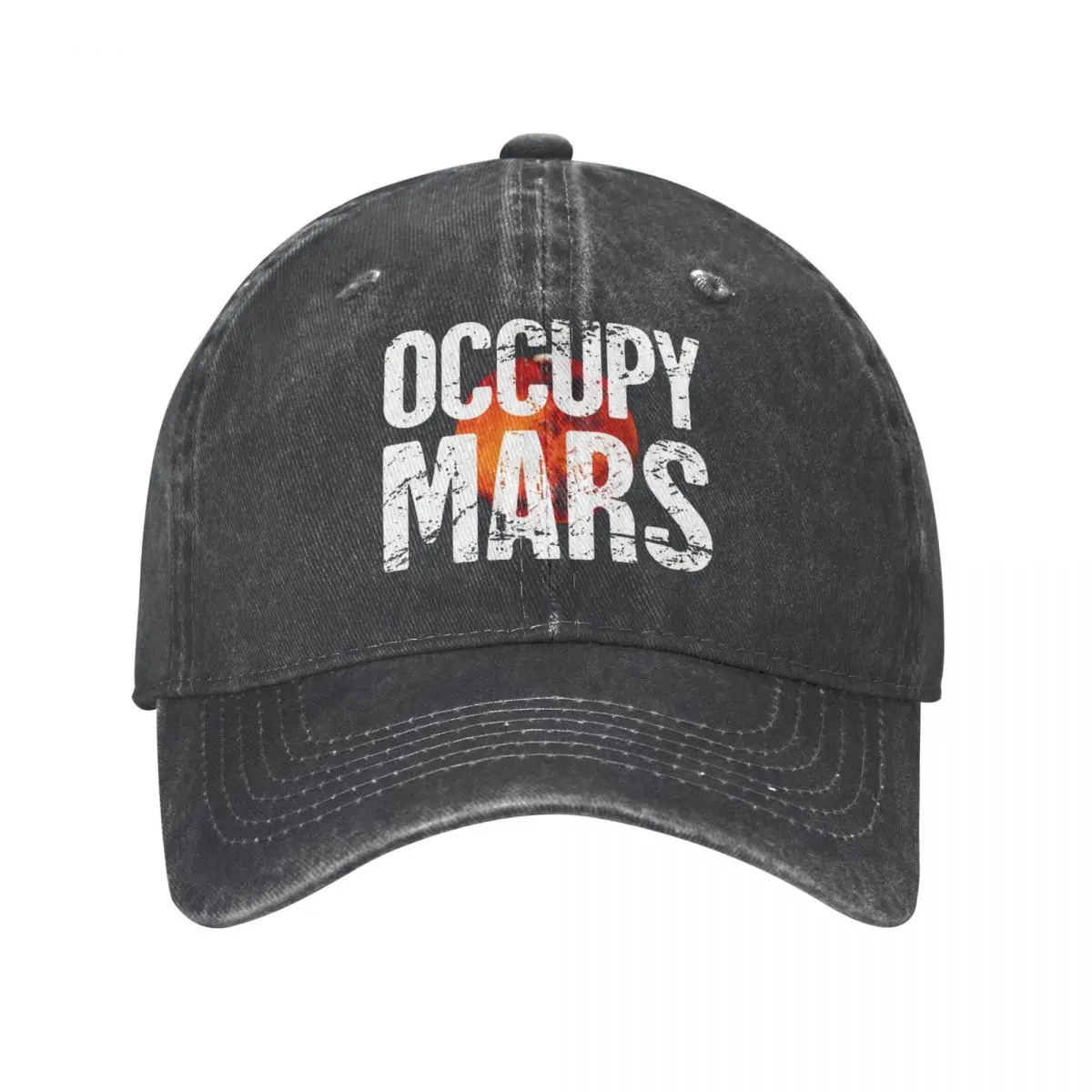 

Vintage Washed Cotton Occupy Mars Baseball Cap Dad Spring Summer Snapback Sunhat Space Elon Musk Spacex Planet Cap Hats