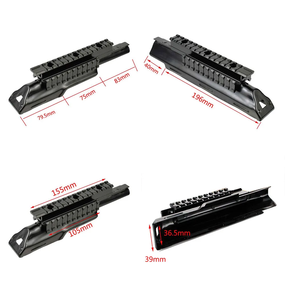 Тактическая система крепления Tactical AK47 Tri-rail Mount Integral Rail Picatinny Weaver Base Handguard Quad Receiver Top Cover Scope.