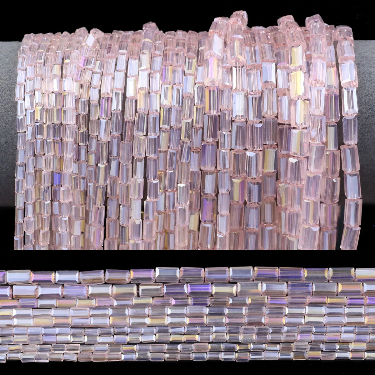 Квадратные австрийские хрустальные розовые прямоугольные бусины стеклянные
