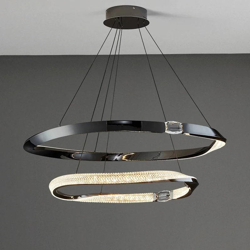 Современная черная/Золотая люстра AiPaiTe Минималистичная Люстра для гостиной