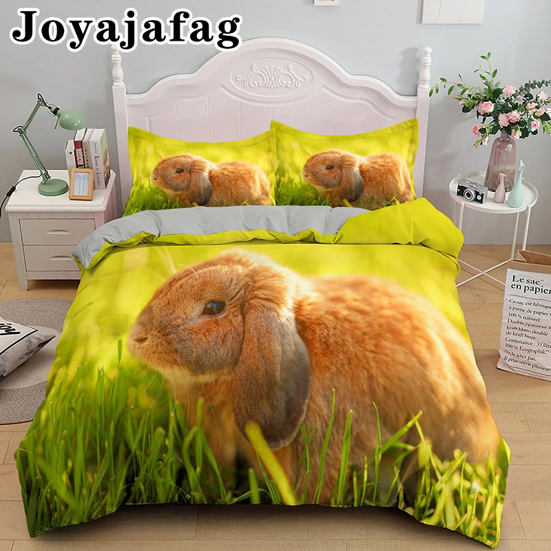

3D Printed Easter Rabbit Bedding Set Single Double King Queen Size Quilt Cover With Pillowcase Home Textile