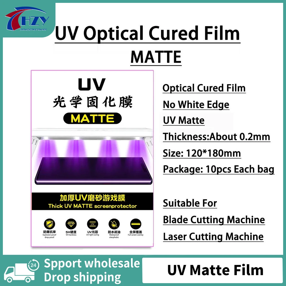 

Универсальная ультрафиолетовая высокопрочная Гидрогелевая пленка HZY для резака плоттера, лист, прозрачная матовая противоскользящая фотография, приблизительный экран