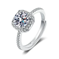 luxury 925 sterling silver moissanite diamond wedding rings adjustable for women 2022 fashion elegant jewelry gift for her