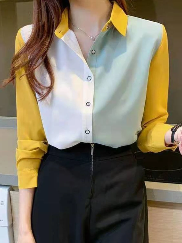 

2022 summer Top female women shirts Women's white elegant shirt Blouses tops Long sleeve woman blouse shirt women