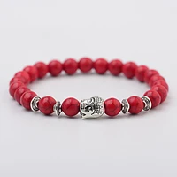 owl bracelet red turquoises bracelets women jesus crossleopard headbuddha statue charms elasticity yoga bracelet men jewelry