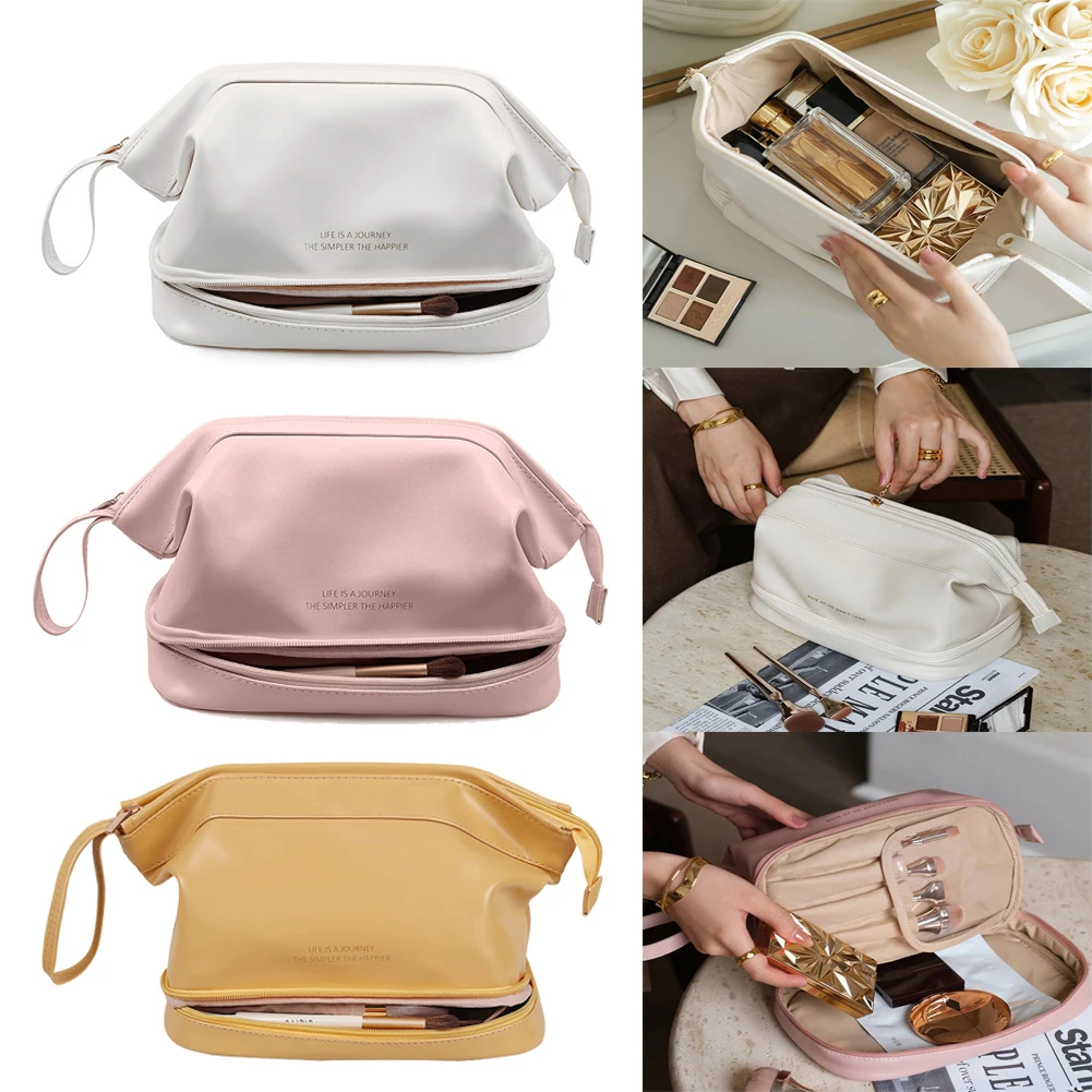 

Вместительная косметичка, женская сумка для хранения косметики, дорожный органайзер для туалетных принадлежностей, многофункциональная к...