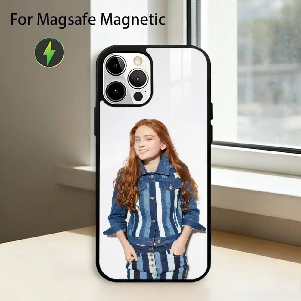 Чехол для телефона Beauty Actress Sadie Sink для iPhone 17, 16, 15, 14, 13, 12, 11 Plus, Pro с поддержкой магнитной беспроводной зарядки (art.: 3920da3322e72) - 3920da3322e72