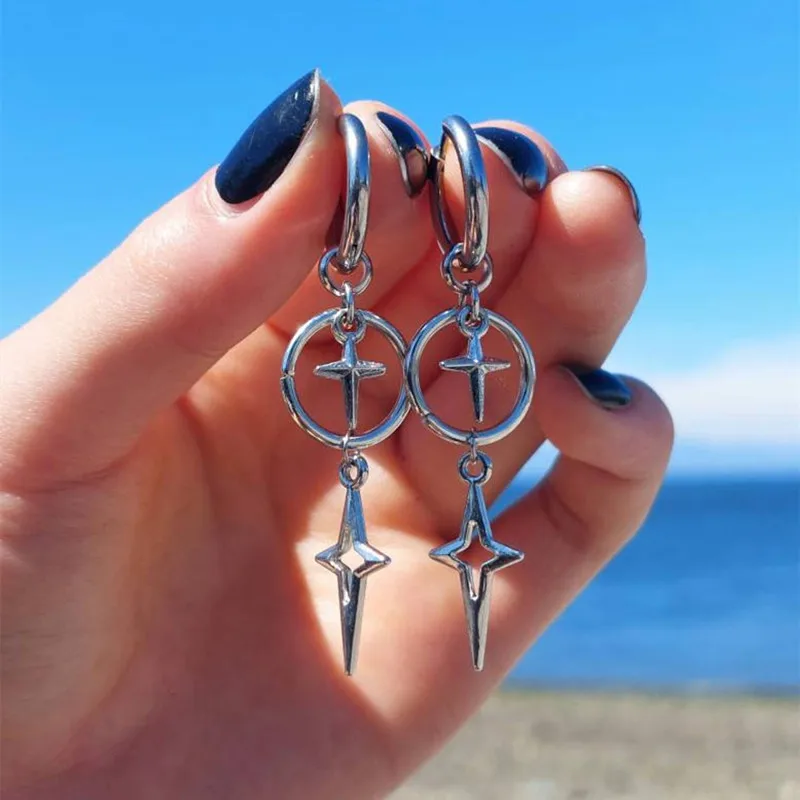 

Fashion Retro Venus Earrings Low Allergy Star Cross Gothic Junk Punk Cute Y2K Star Dropped Earrings Jewelry Gift