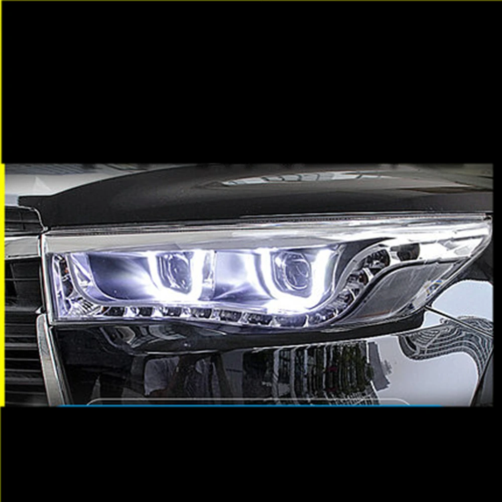 

Car LED Headlight assembly For Toyota Highlander 2015-17 Xenon DRL daytime running light turn signal double lens accessories