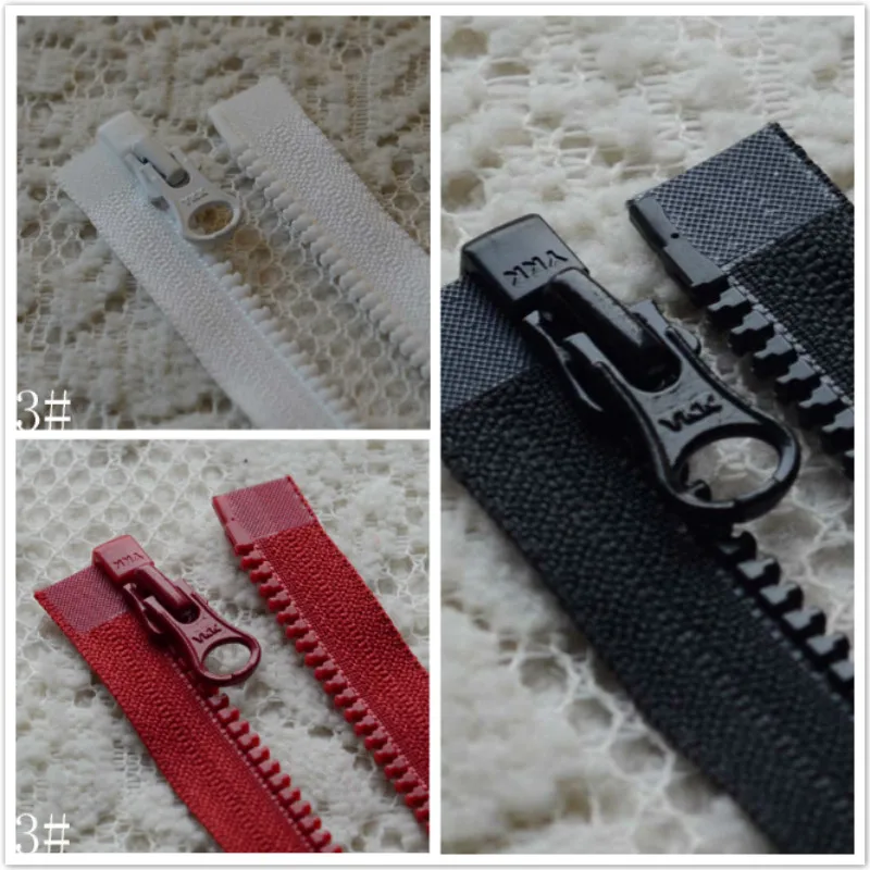 

2 шт./лот Ykk молния пластиковая Смола один открытый конец черный красный белый 30-100 см пальто куртка Швейные аксессуары