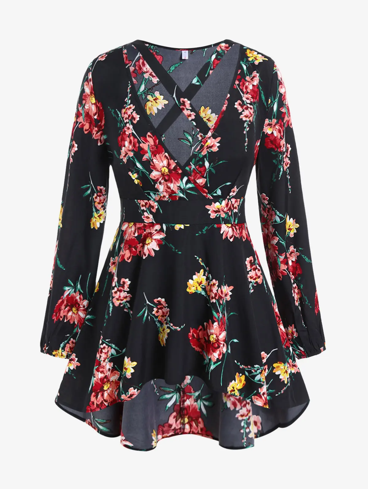 

Женская Асимметричная длинная футболка с цветочным принтом, размеры до 5XL