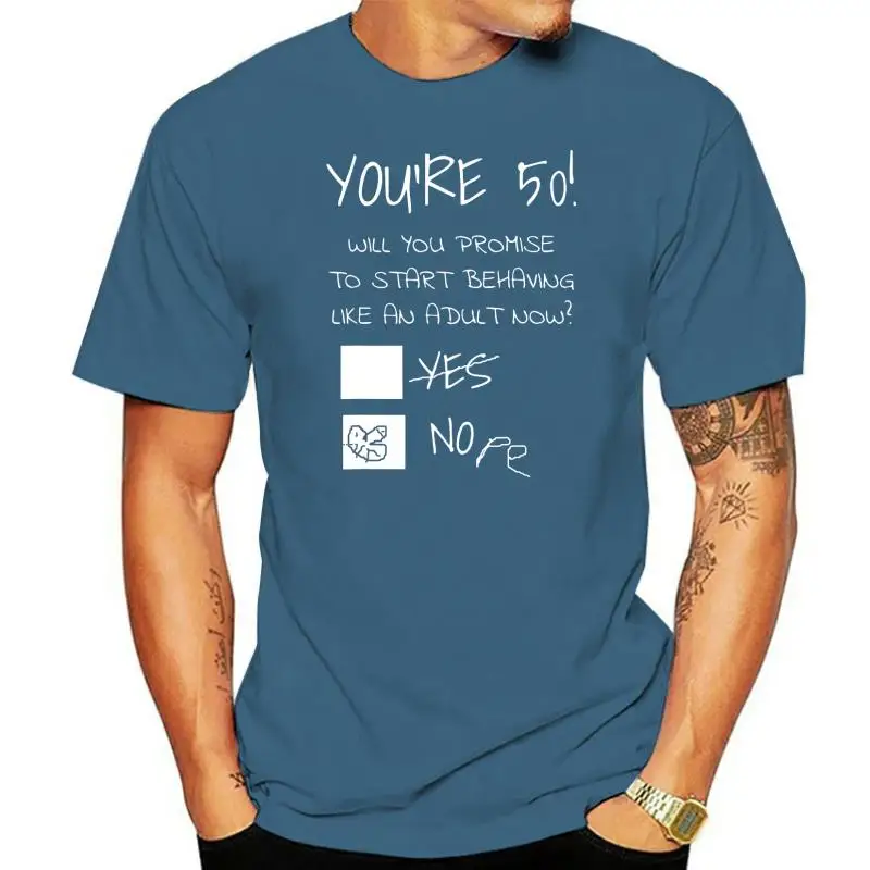 Футболка мужская хлопковая смешной подарок на 50-й день рождения с надписью Gag Gift