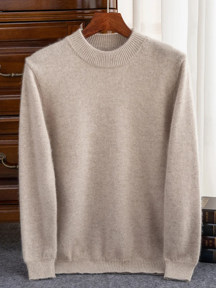 100% кашемировый мужской плотный пуловер свитер с ложным воротником