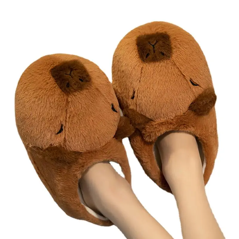 

Animal Slippers Capybara Cartoon Lovely Soft Stuffed Animals Nonslip Unisex Kawaii Winter Home Slippers For Women & Girls